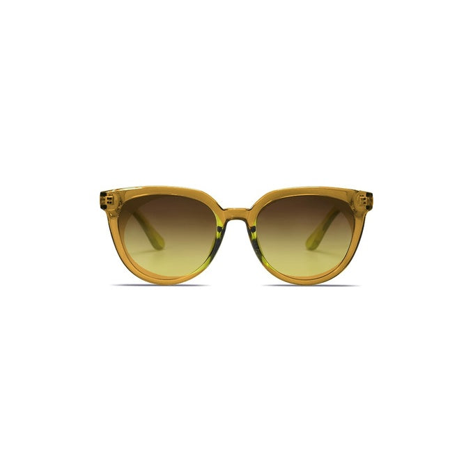 Crystal amber oversized square sunglasses with gradient lenses
