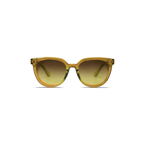 Crystal amber oversized square sunglasses with gradient lenses
