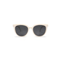 Ivory oversized square sunglasses with dark smoke lenses