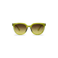Olive green oversized square sunglasses with gradient brown lenses