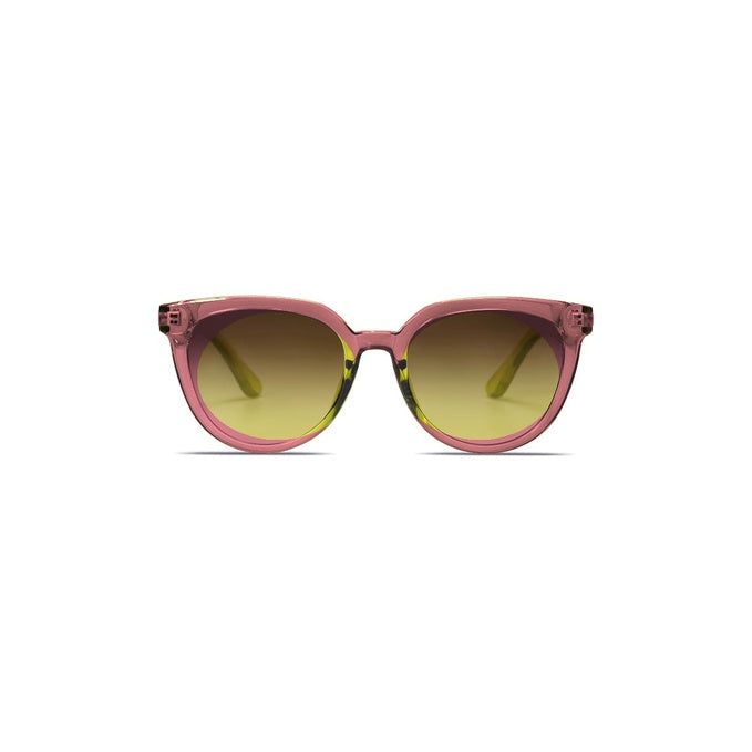 Rose pink oversized square sunglasses with gradient lenses