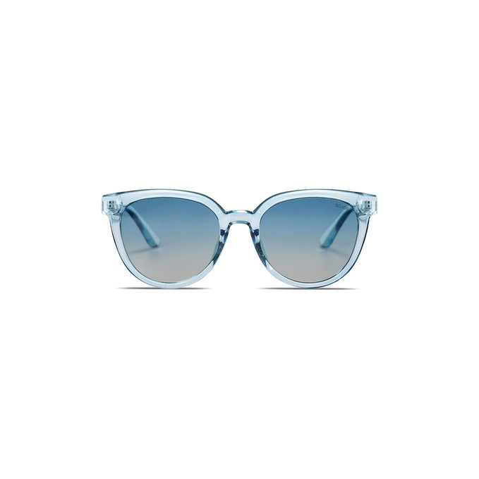 Crystal Blue frame sunglasses with blue gradient lenses